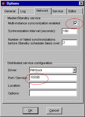 Options dialog, Network settings